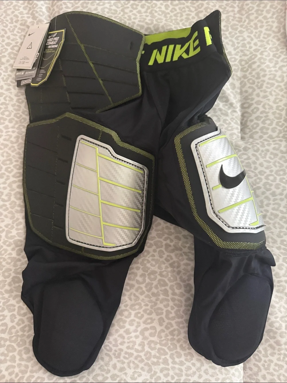 Nike mens Black & Volt Padded Football/Girdle Shorts